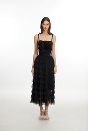 Midnight starry layered tulle dress