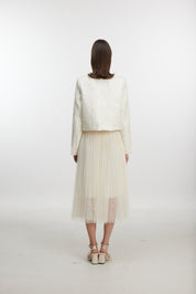 Pearl Tulle Midi Skirt