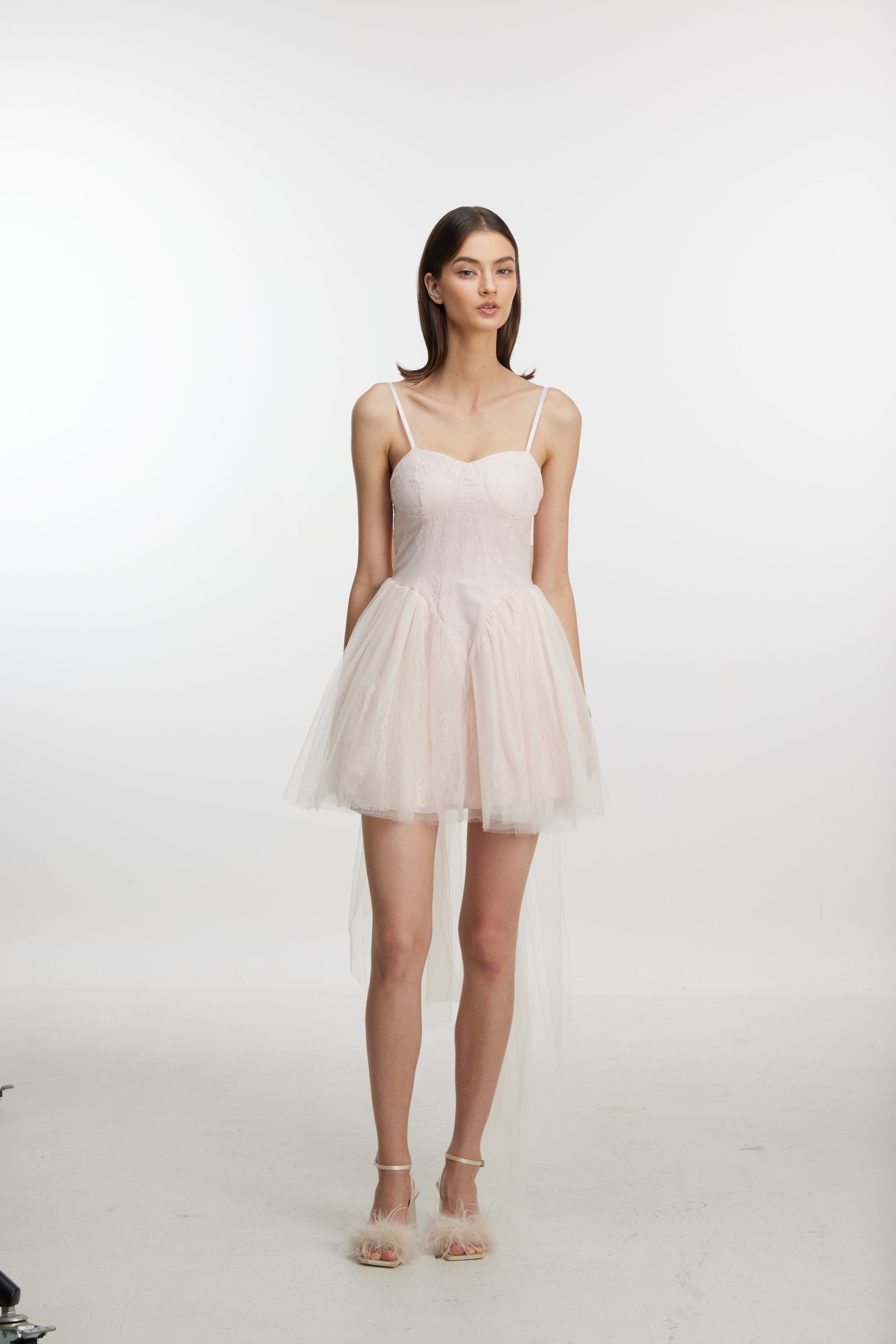 Pink halter mini dress