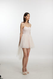 Pink halter mini dress