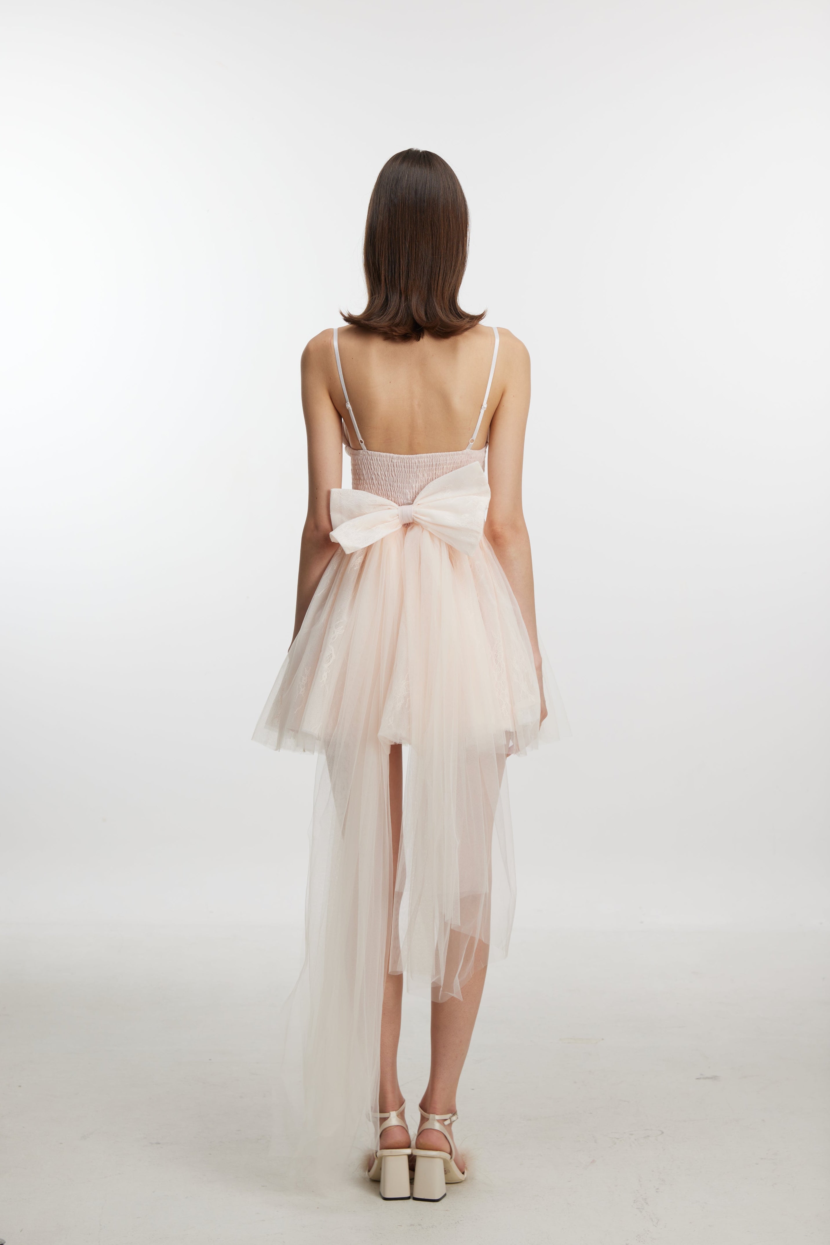 Tulle Slip Dress with Train