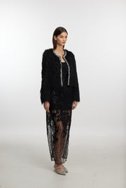 Stylish plush outwear Black