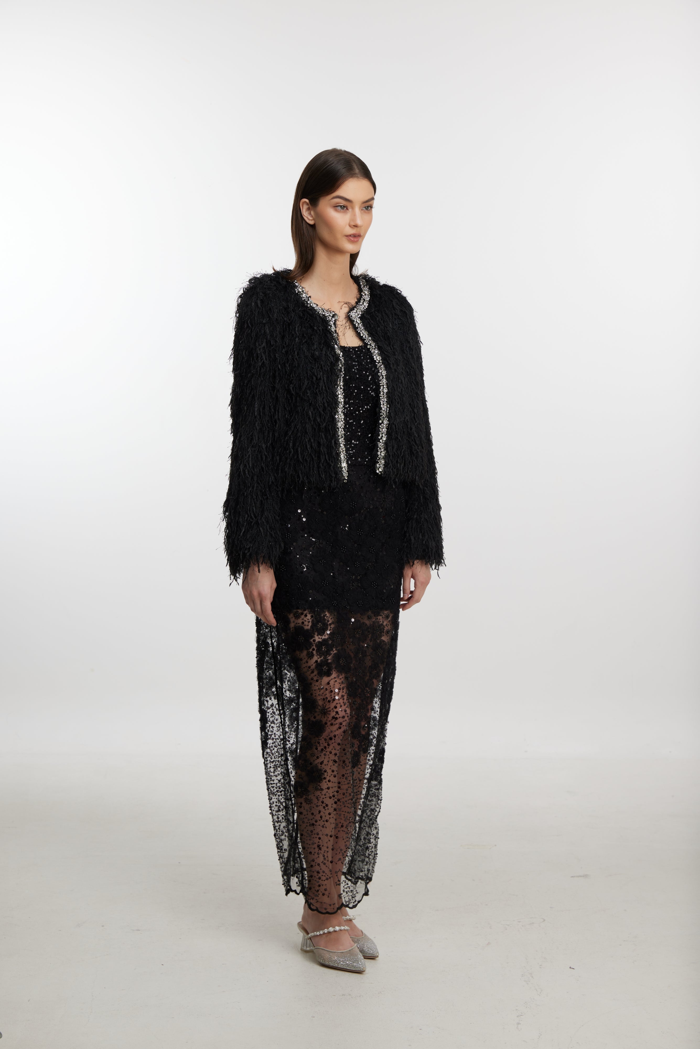 Stylish plush outwear Black