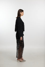 Stylish plush outwear Black