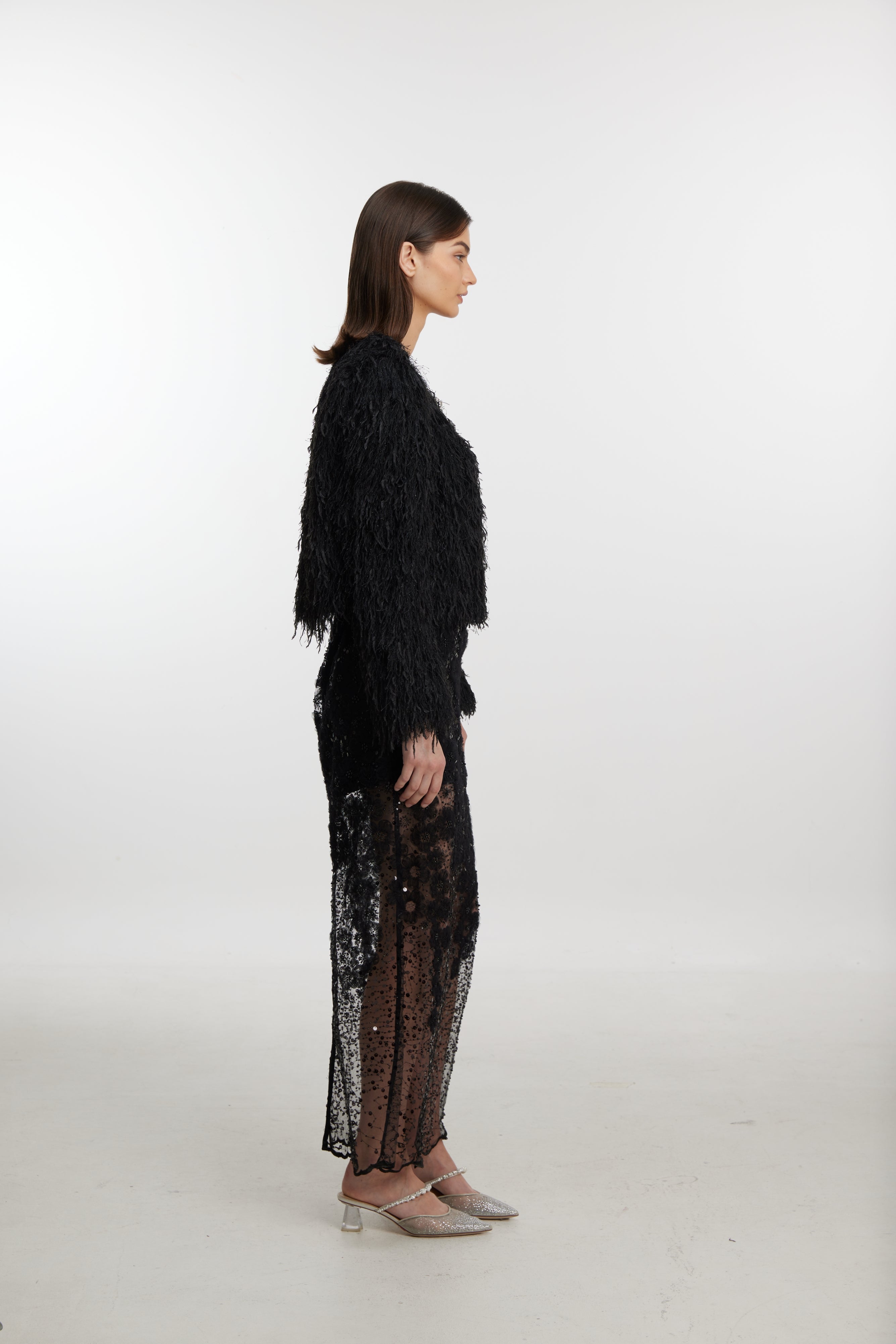 Stylish plush outwear Black