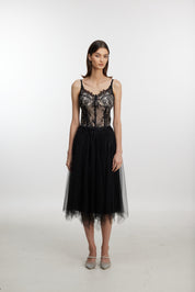 Black lace skirt