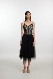 Black lace halter top