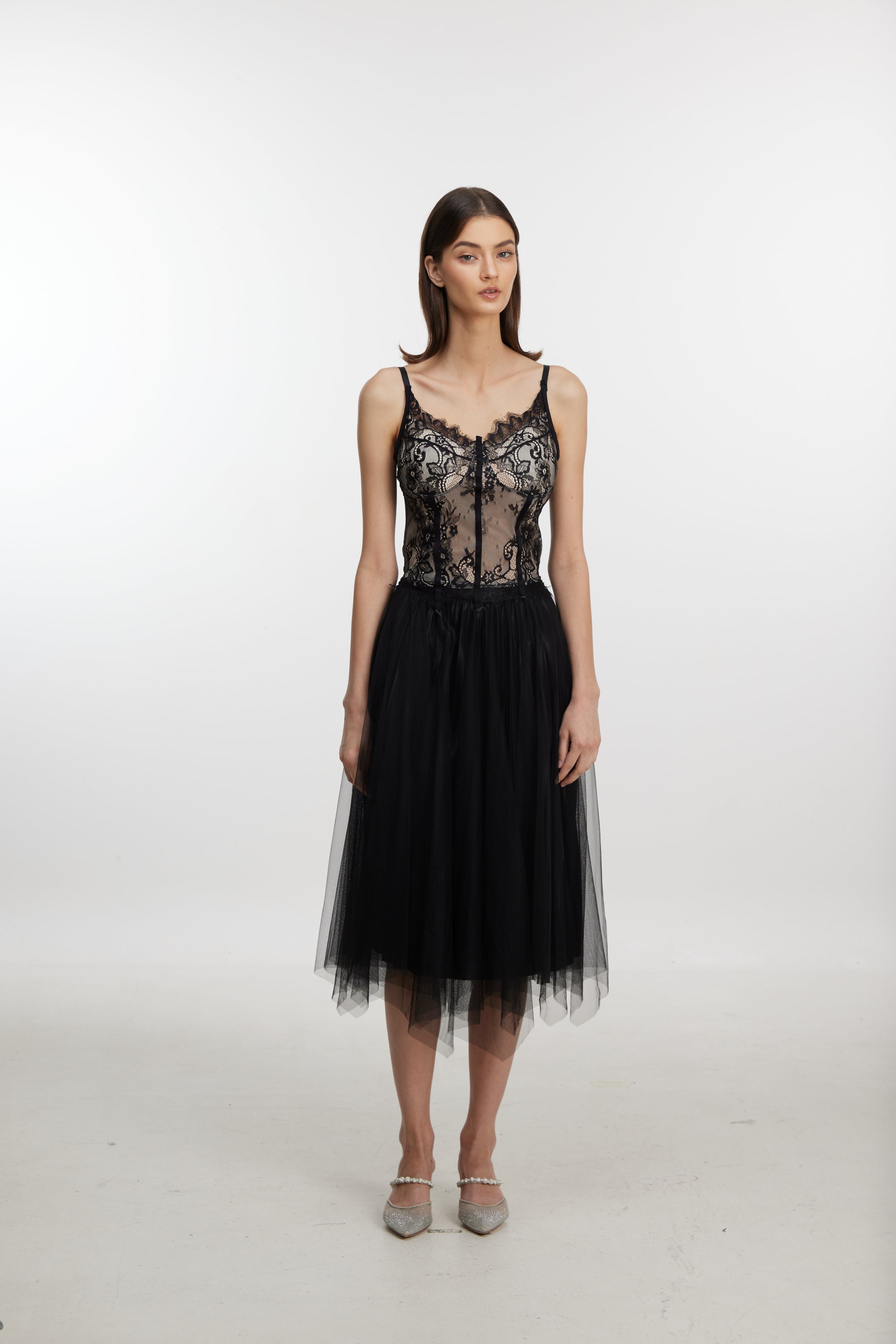 Black lace halter top