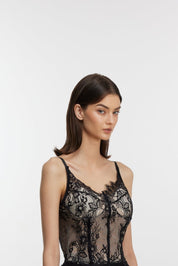 Black lace halter top