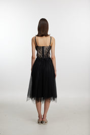 Black lace halter top