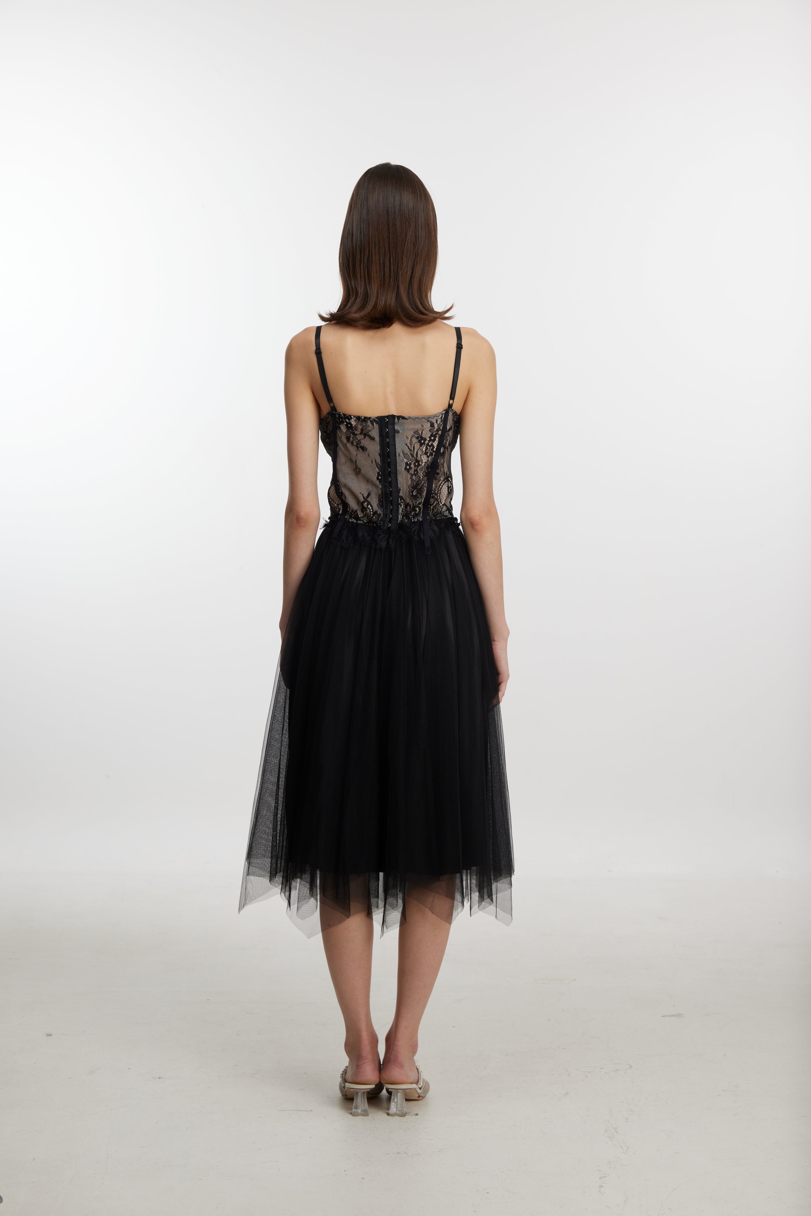Black lace halter top