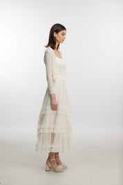 White chiffon dress