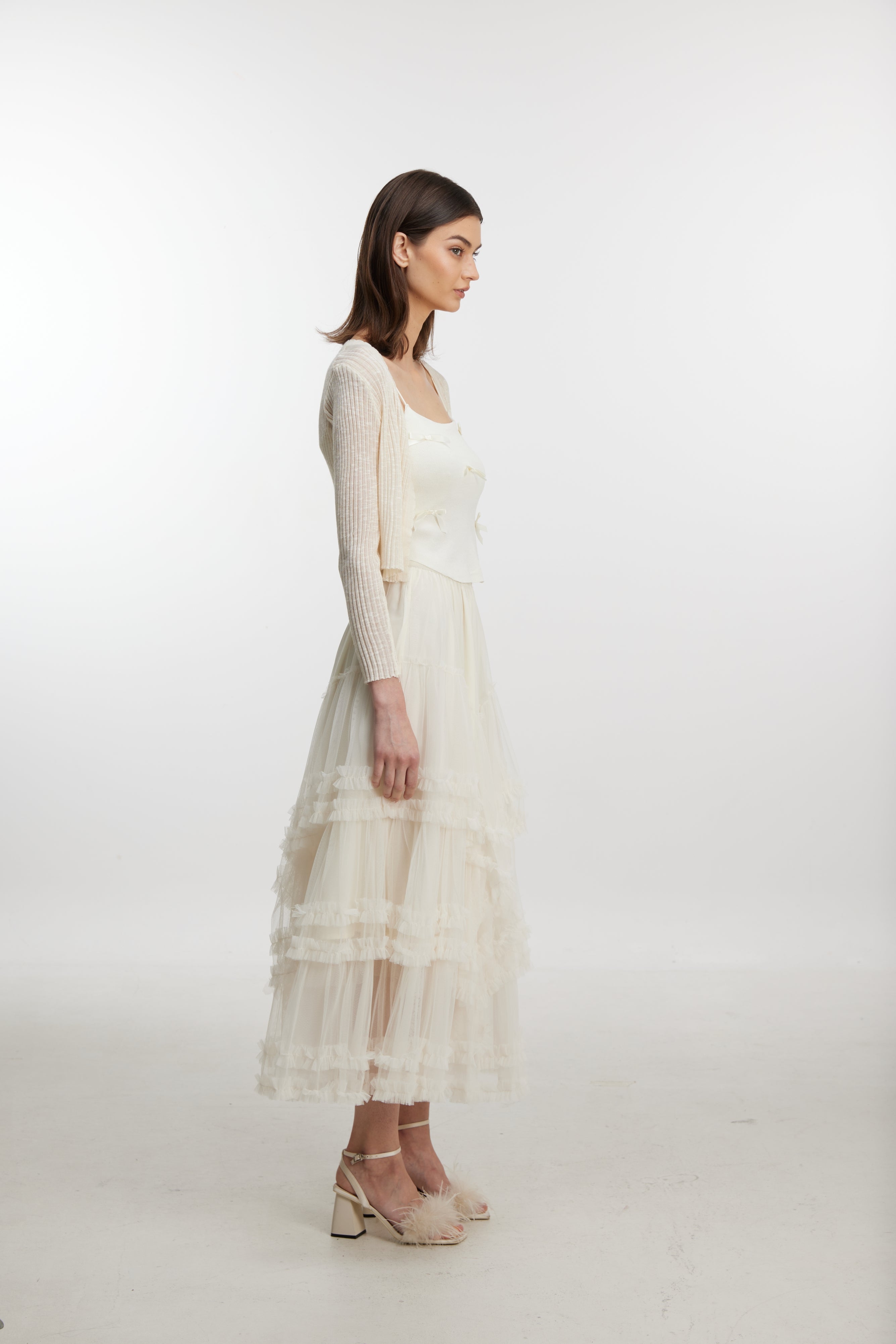 White chiffon dress