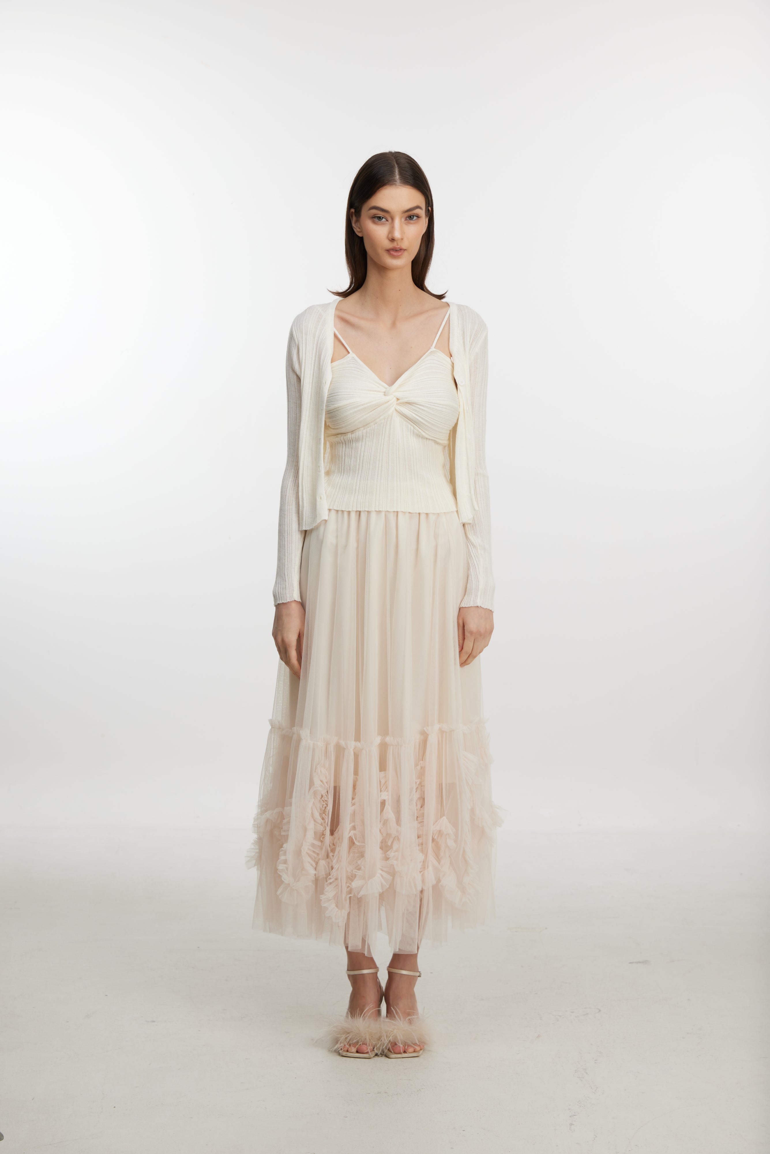 White lace skirt