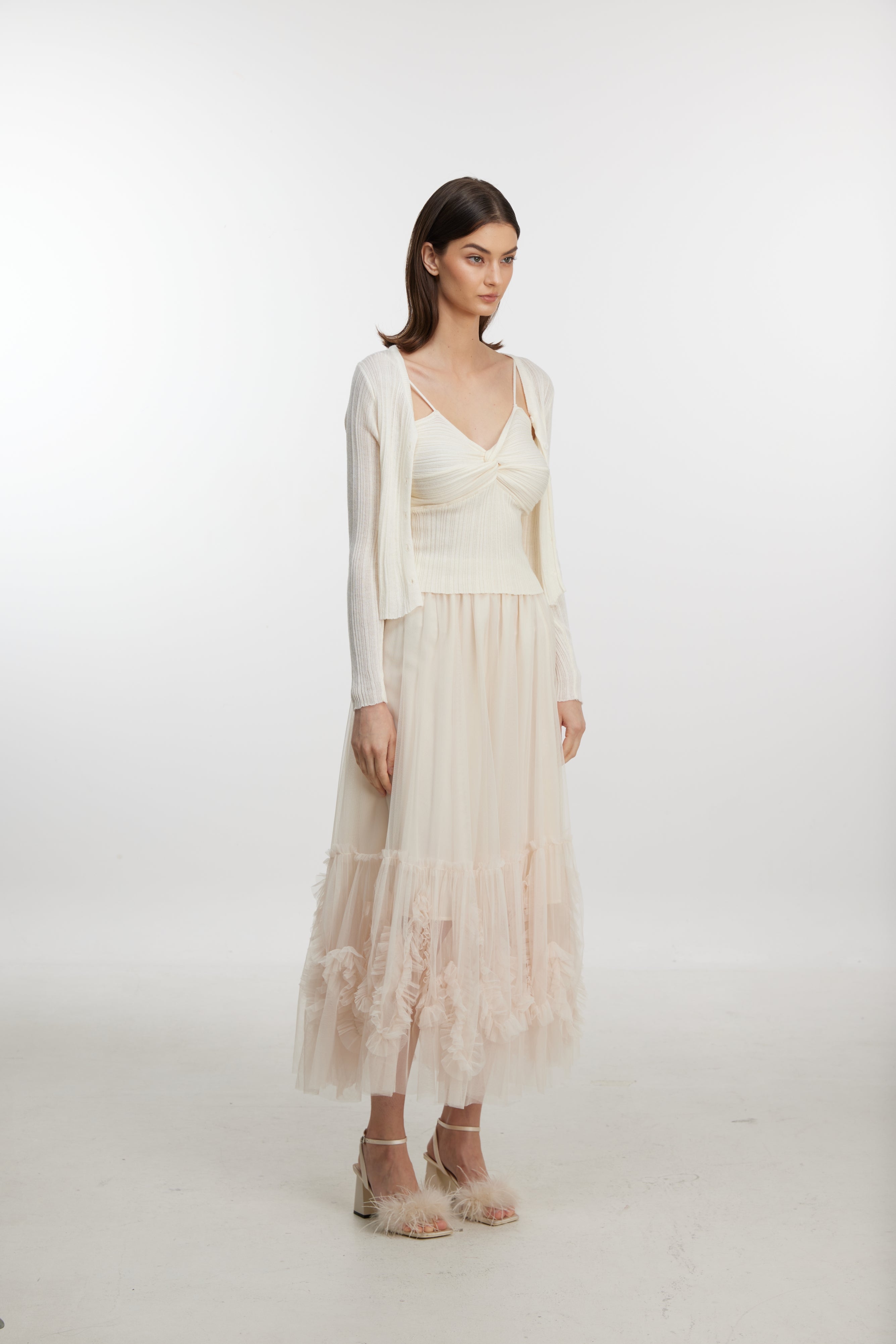 White lace skirt