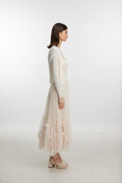White lace skirt