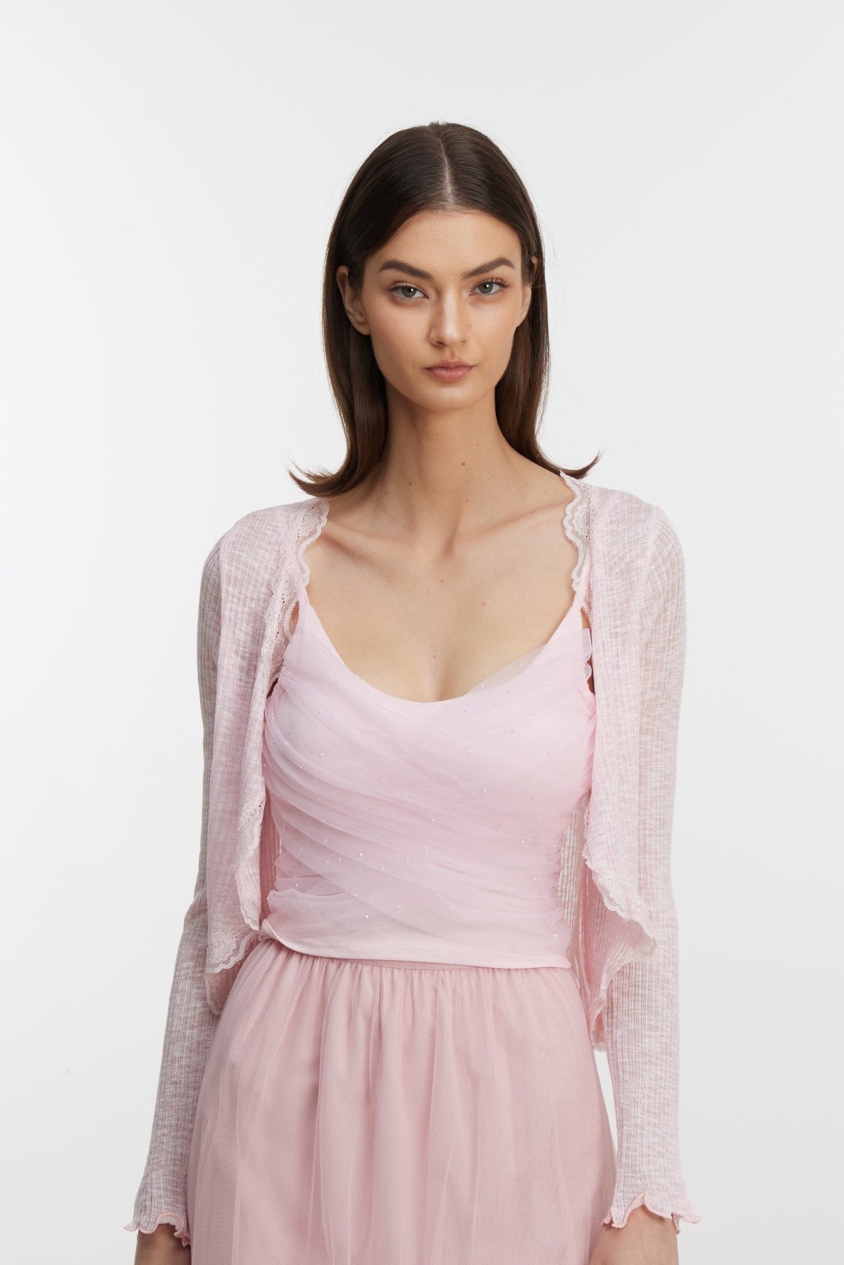 Lettuce-Edge Knit Cardigan