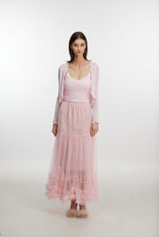 Pink lace dress
