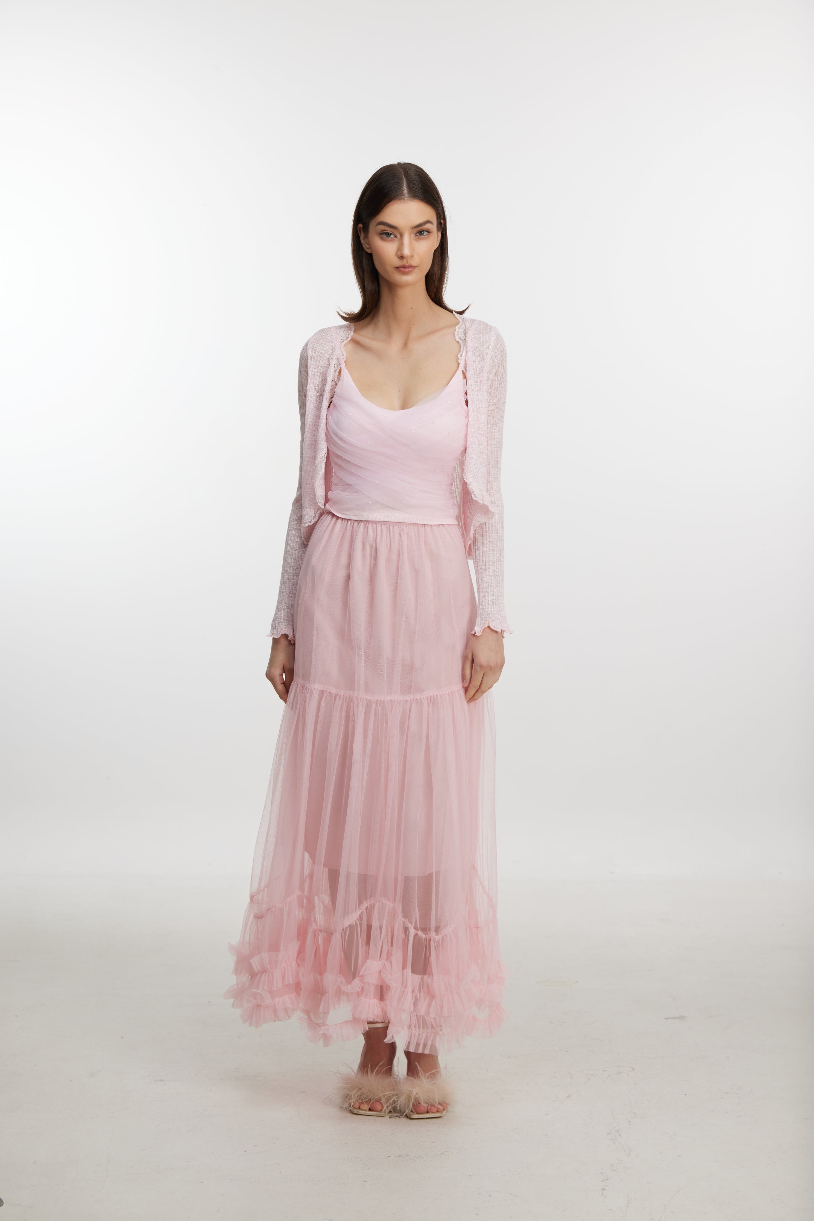 Pink lace dress