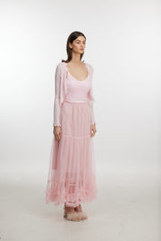 Pink lace dress