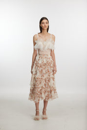 Floral Drift Layered Skirt