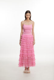 Pink Tiered Skirt