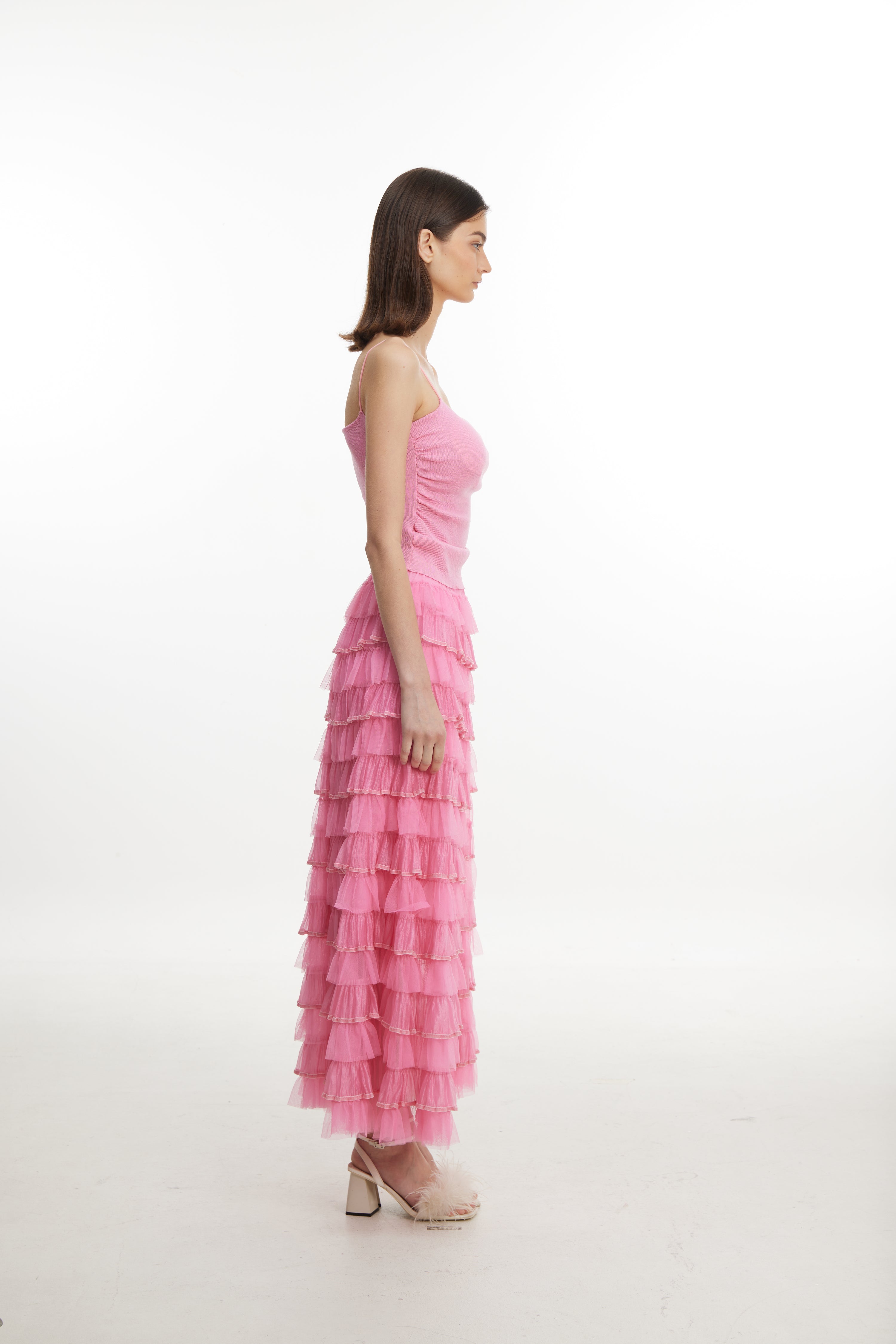 Pink Tiered Skirt