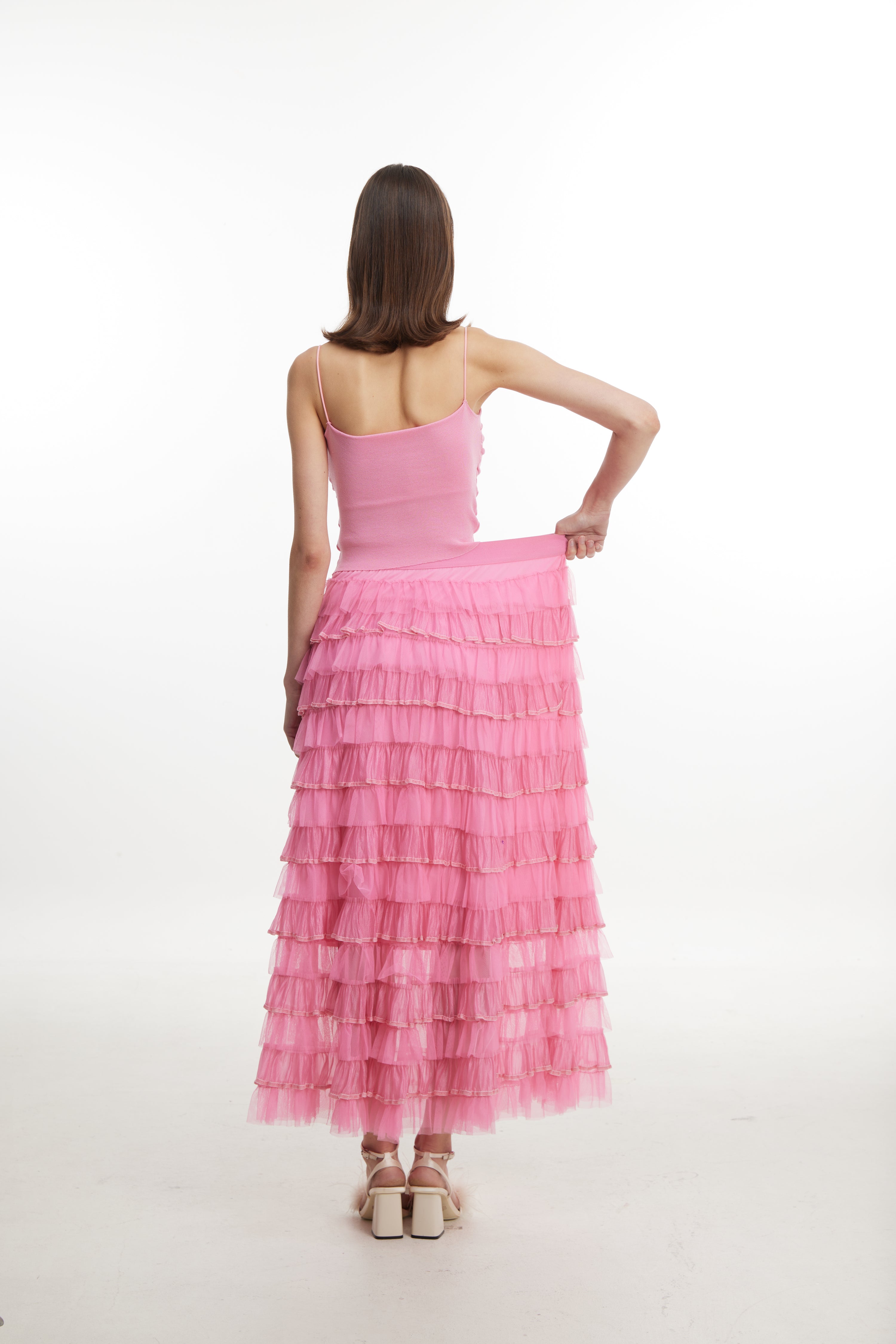 Pink Tiered Skirt