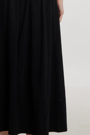 Cutout front black midi dress