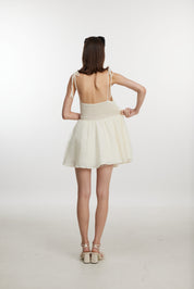White lace strap dress