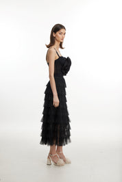 Midnight starry layered tulle dress