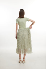 Green lace skirt