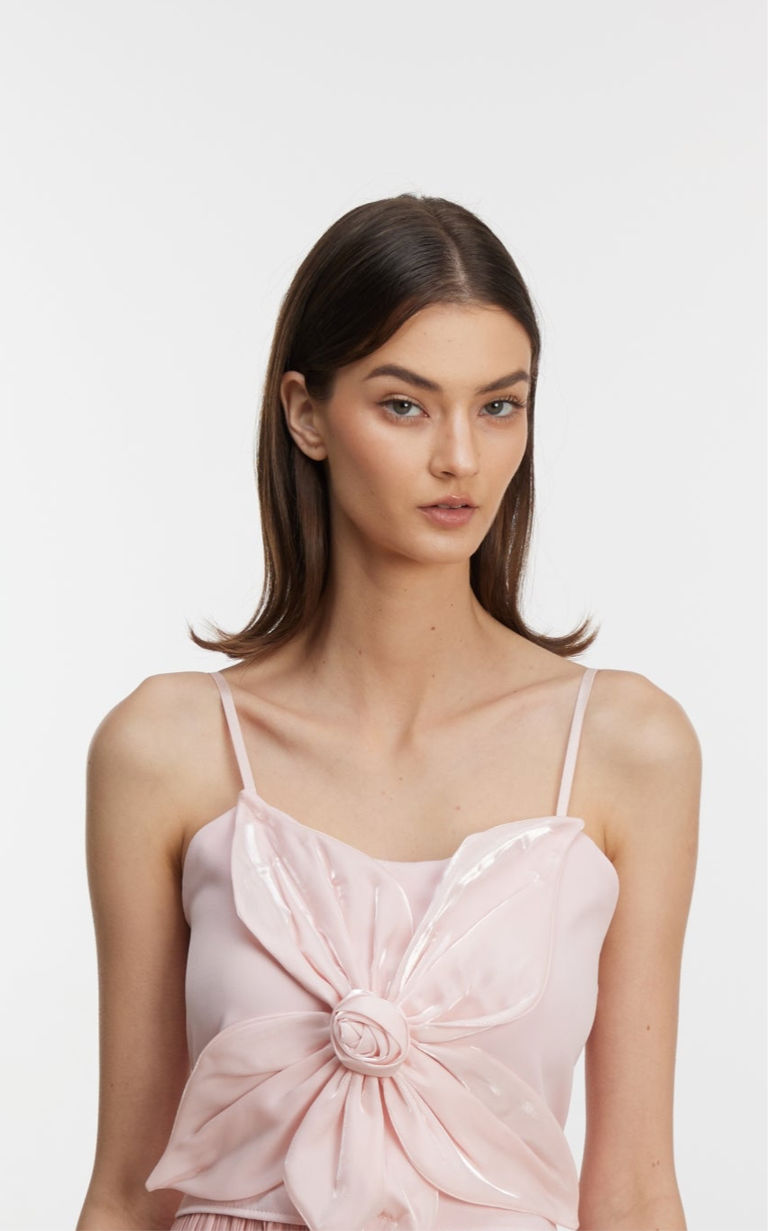 Pink flower halter top