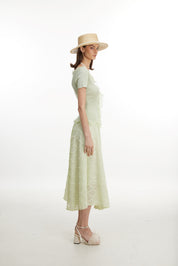 Green knitted lace top