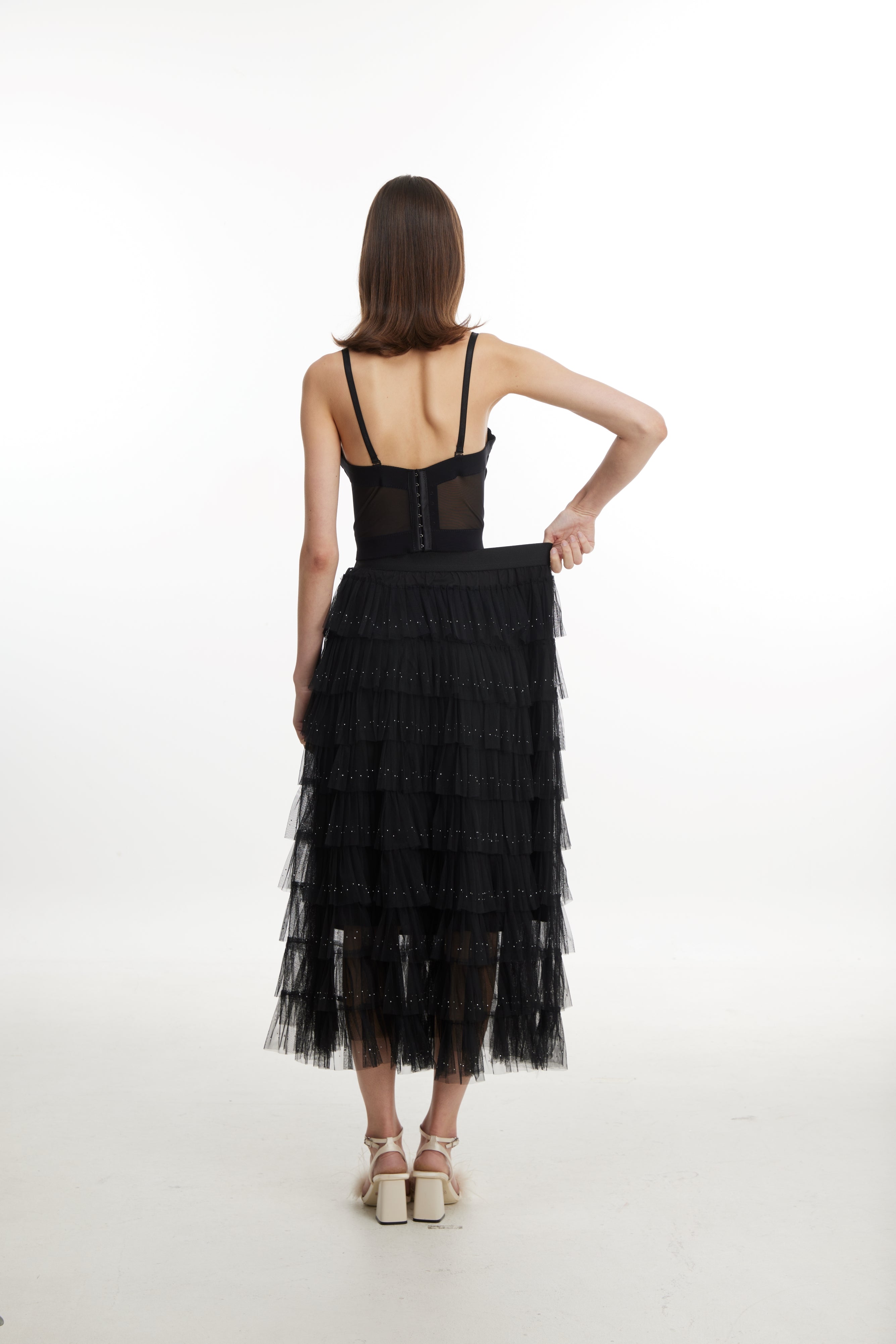 Midnight starry layered tulle dress