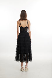 Midnight starry layered tulle dress