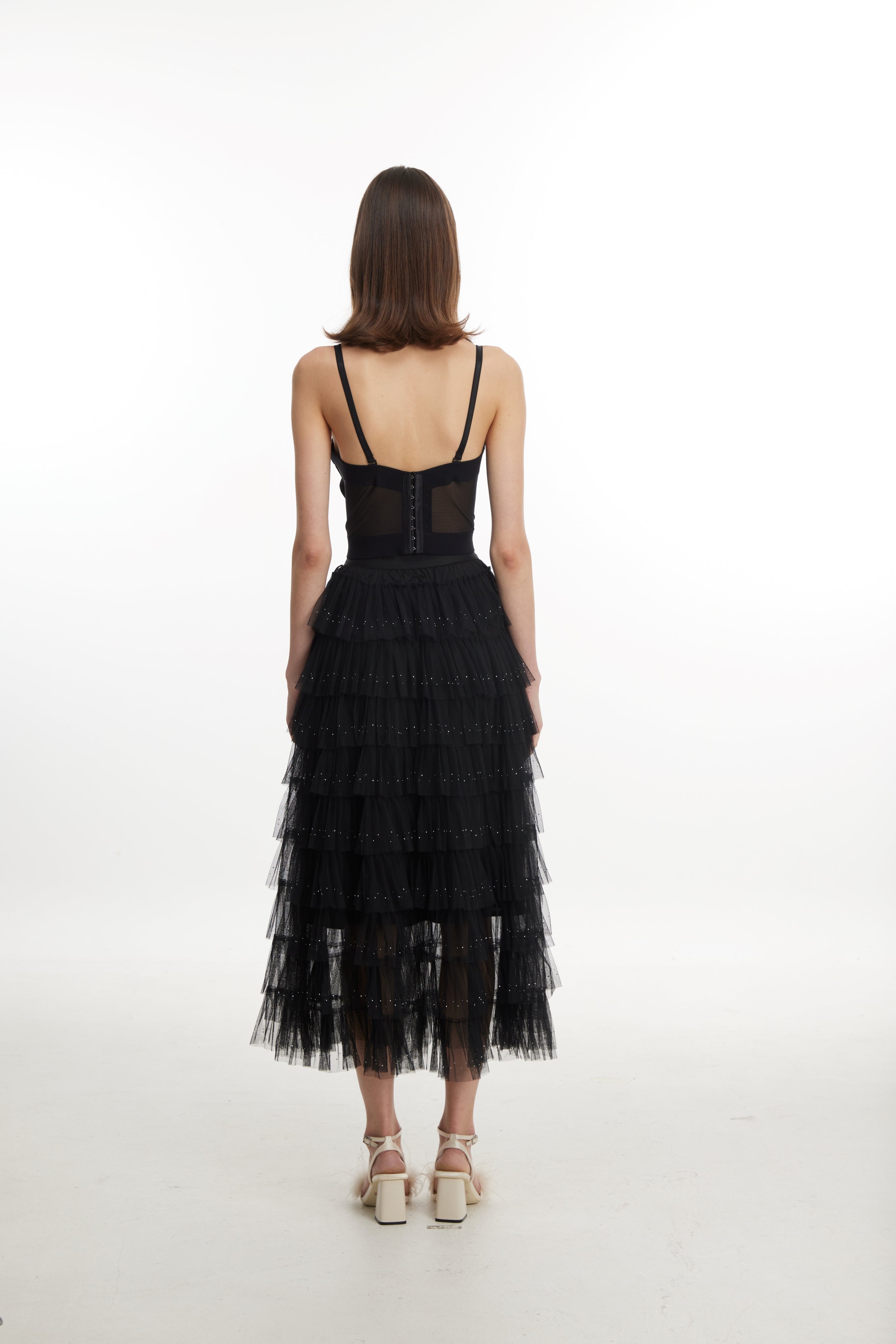 Midnight starry layered tulle dress