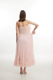 Pink rose lace skirt