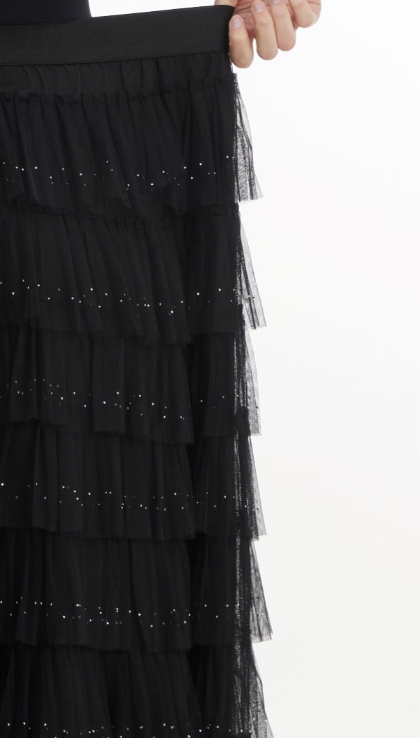 Midnight starry layered tulle dress