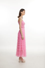 Pink chiffon skirt