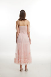 Pink rose lace skirt