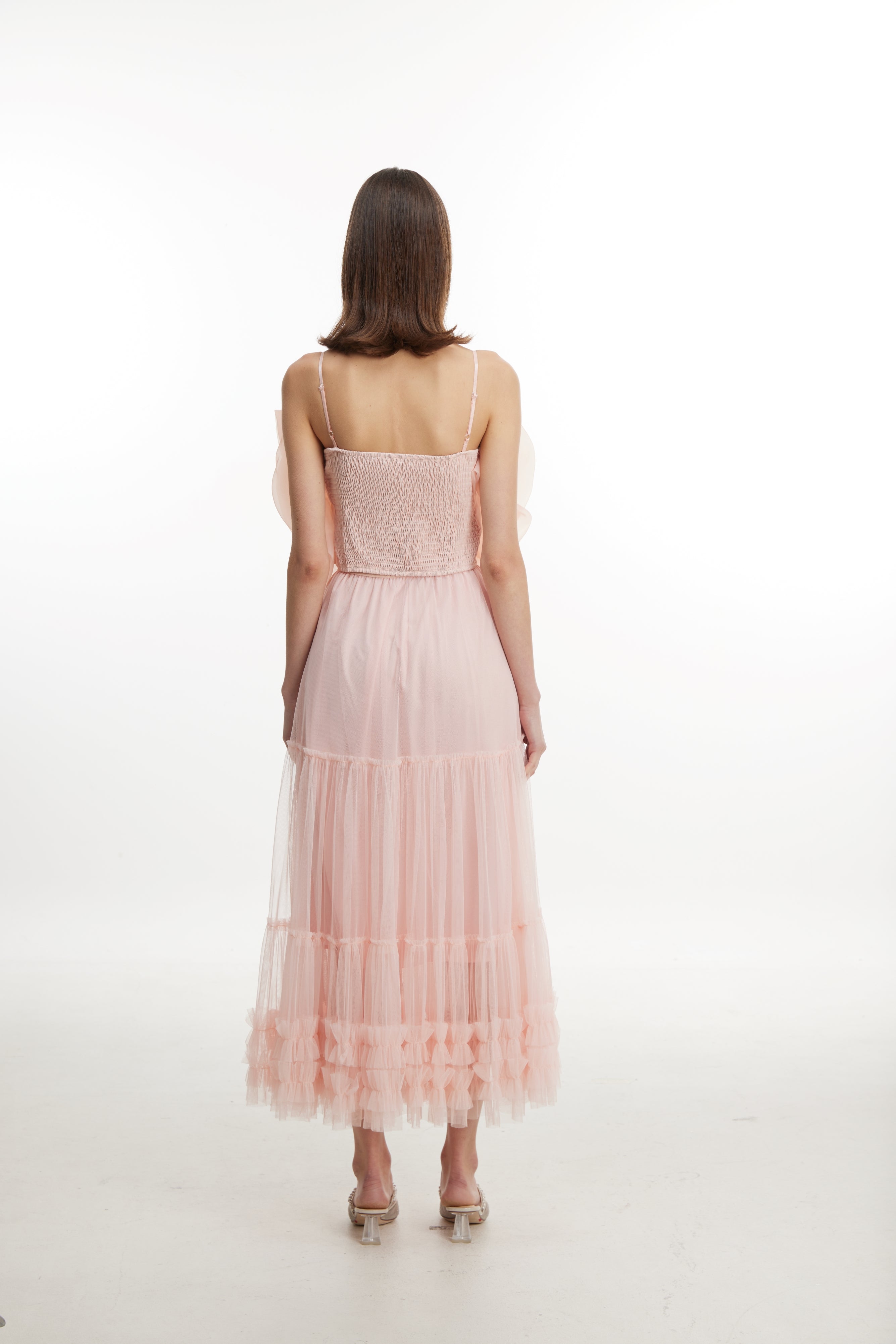 Pink rose lace skirt