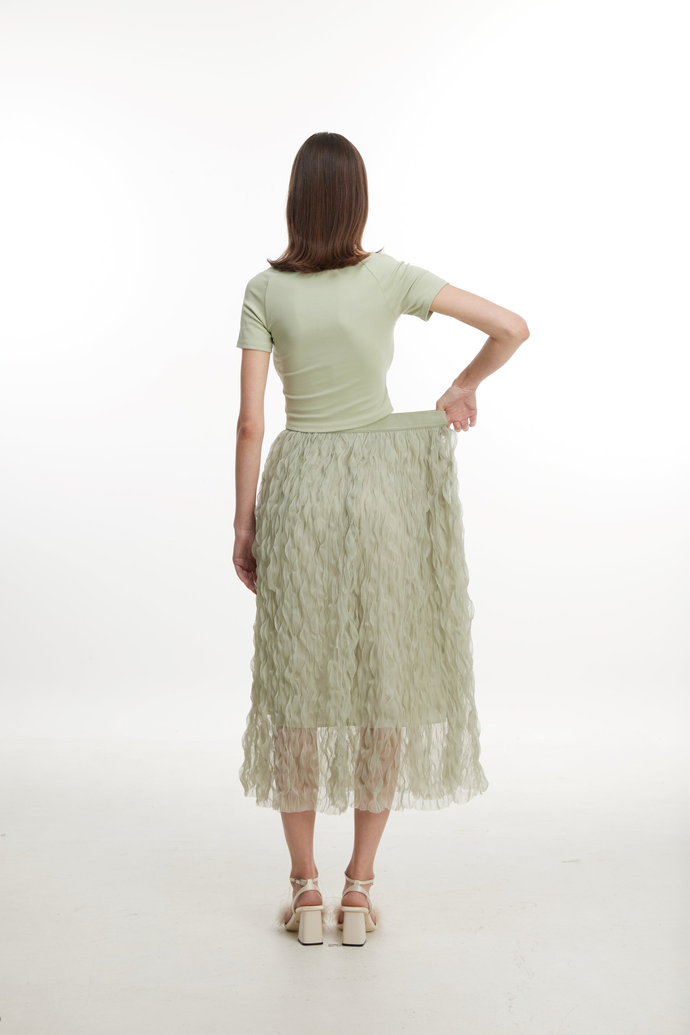 Green knitted top