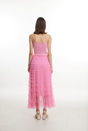 Pink chiffon skirt