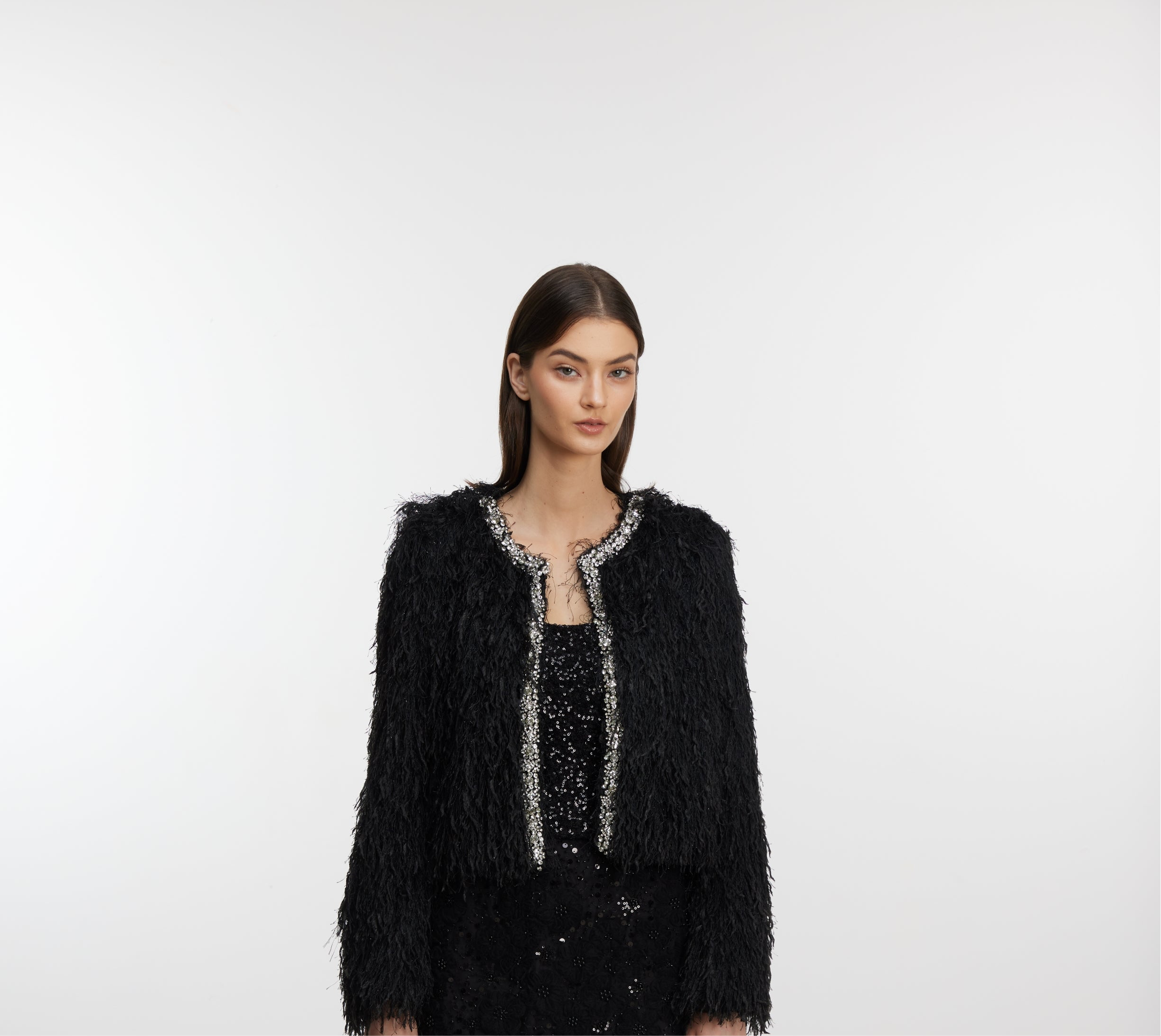 Stylish plush outwear Black