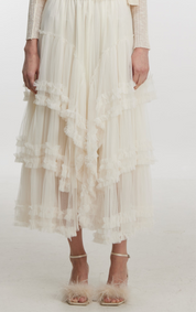 White chiffon dress