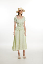 Green knitted lace top
