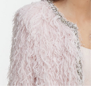 Stylish pink plush outerwear
