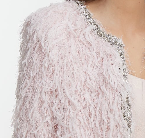 Stylish pink plush outerwear