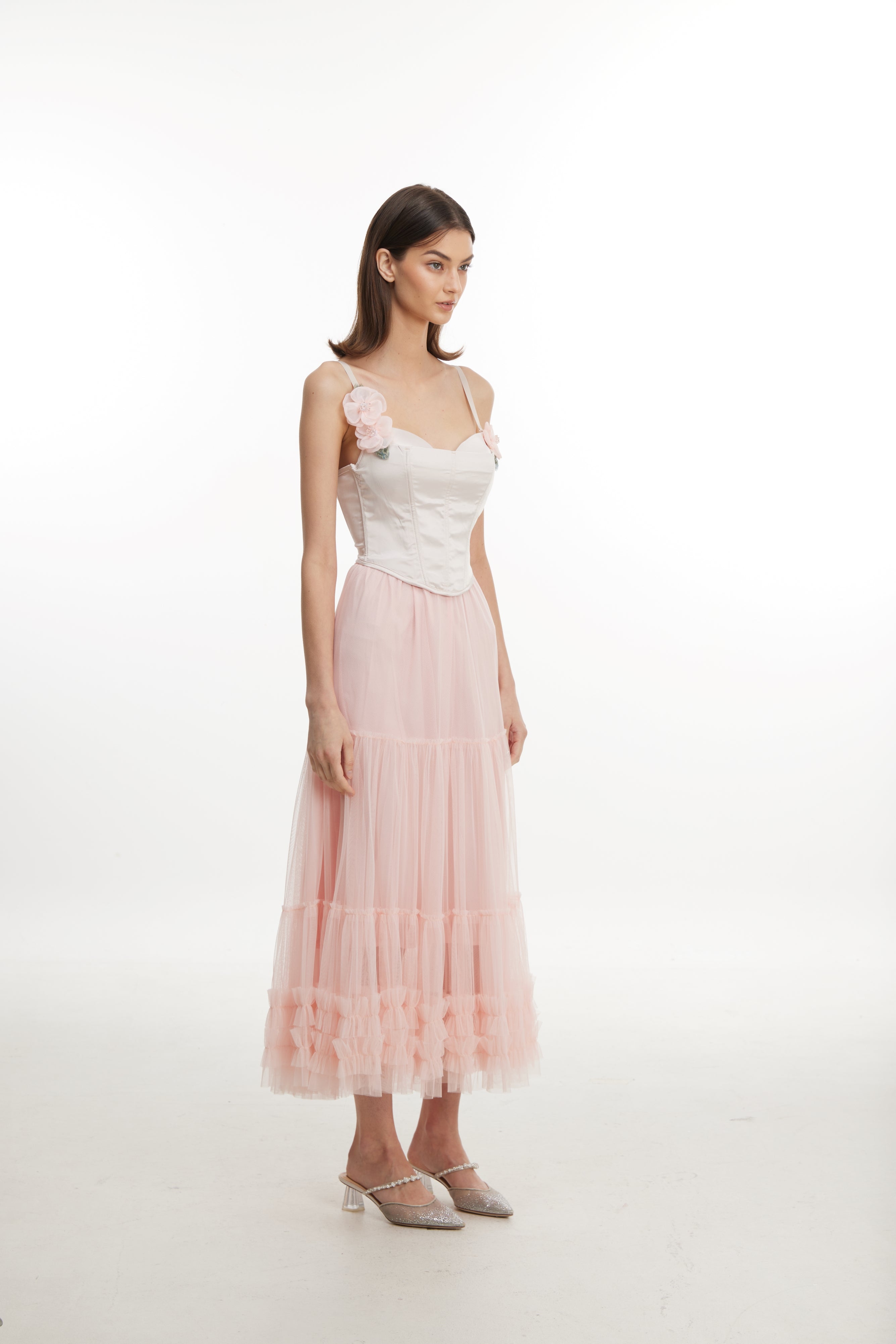 Pink lace skirt